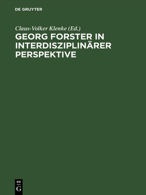 cover image of Georg Forster in interdisziplinärer Perspektive